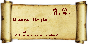 Nyeste Mátyás névjegykártya