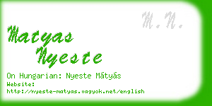 matyas nyeste business card
